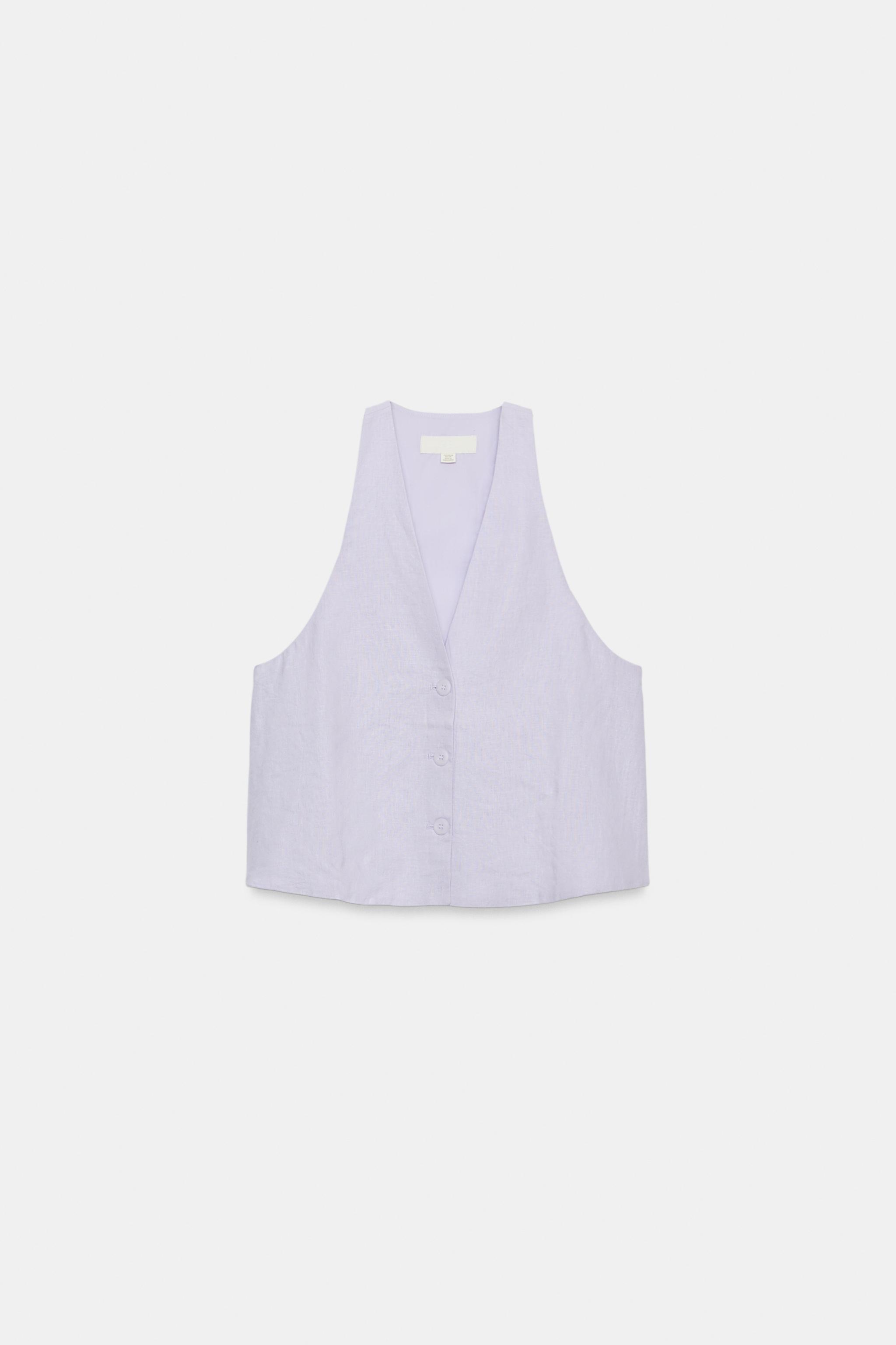 BUTTONED LINEN VEST